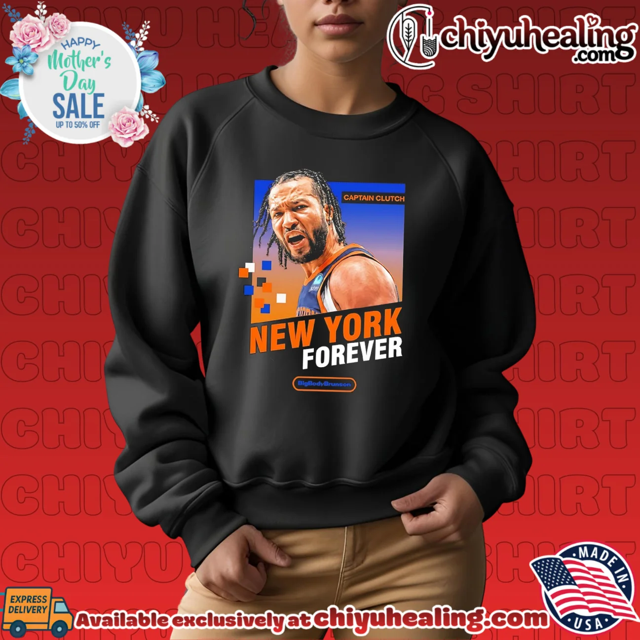 New York Knicks Jalen Brunson Caption Clutch graphic custom shirt & hoodie | Exclusive Fan Gear New York Knicks Jalen Brunson Caption Clutch graphic
