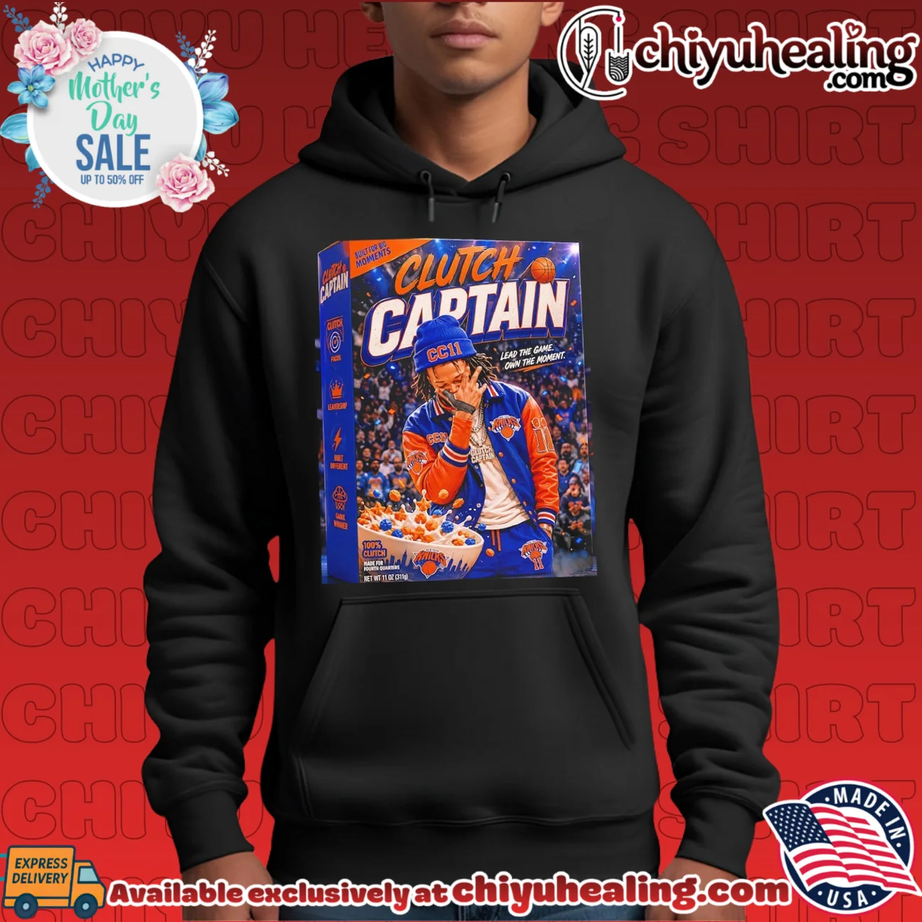 New York Knicks Jalen Brunson clutch captain lead the game own the moment cereal box shirt essential shirt & hoodie | Collector Series New York Knicks Jalen Brunson clutch captain lead the game own the moment cereal box shirt essential shirt & hoodie | Collector Series