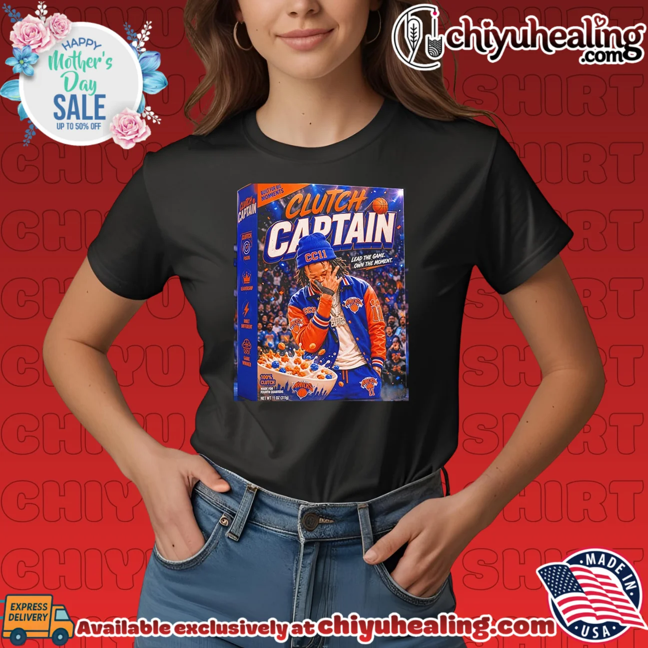 New York Knicks Jalen Brunson clutch captain lead the game own the moment cereal box shirt essential shirt & hoodie | Collector Series New York Knicks Jalen Brunson clutch captain lead the game own the moment cereal box shirt