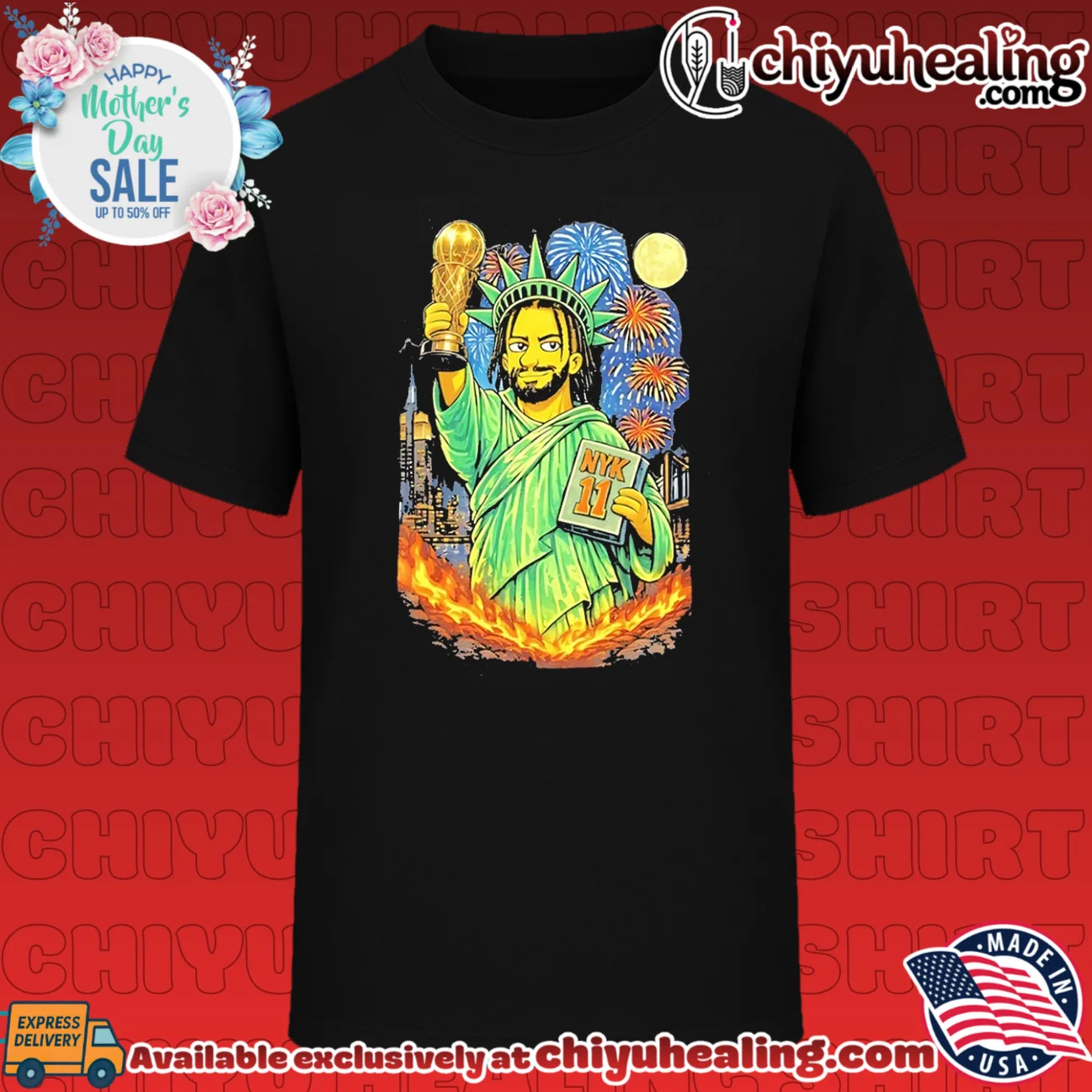 New York Knicks Jalen Brunson cosplay the Statue of Liberty vintage
