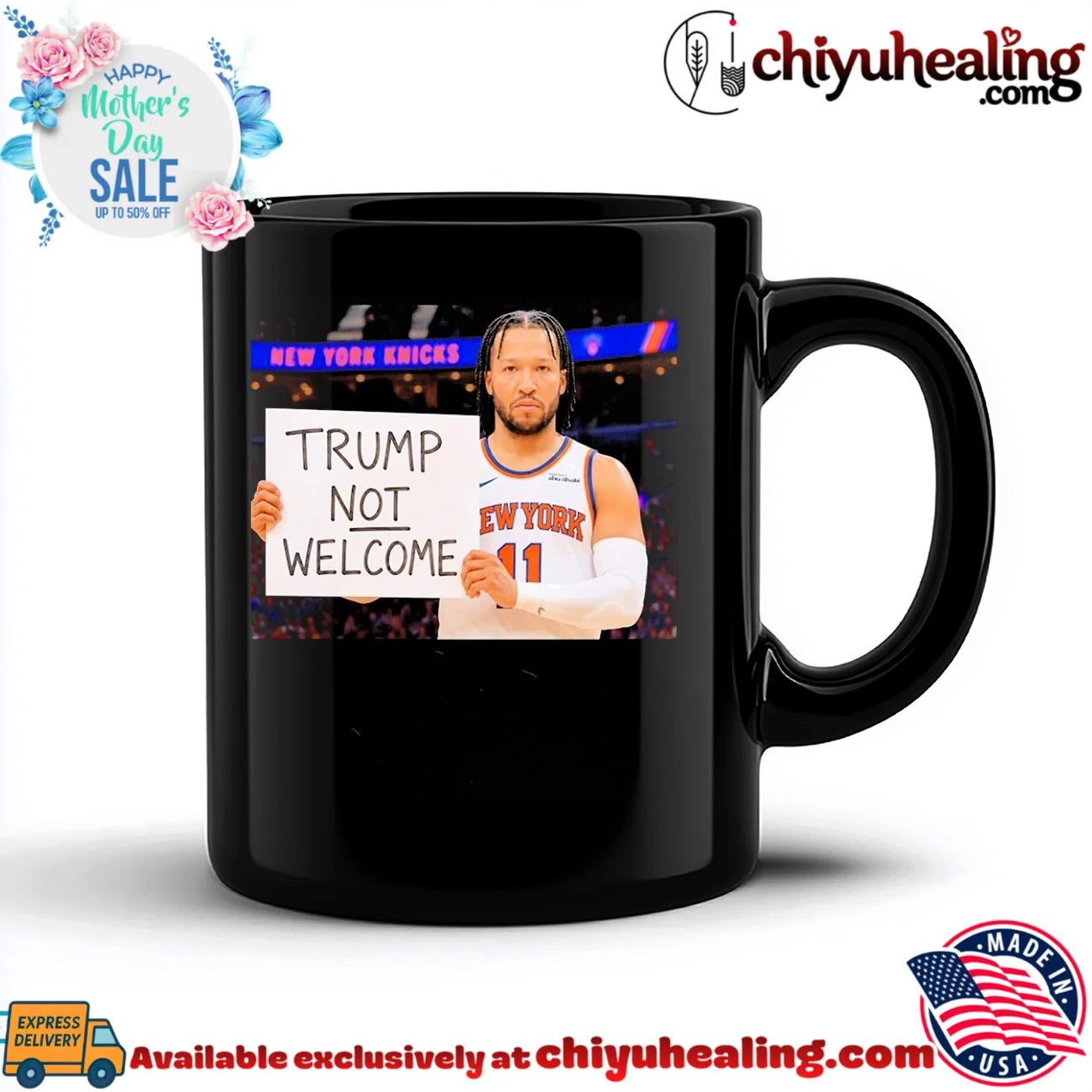 New York Knicks Jalen Brunson holding sign wrote Trump not welcome shirt epic shirt & hoodie - Everyday Fit New York Knicks Jalen Brunson holding sign wrote Trump not welcome shirt