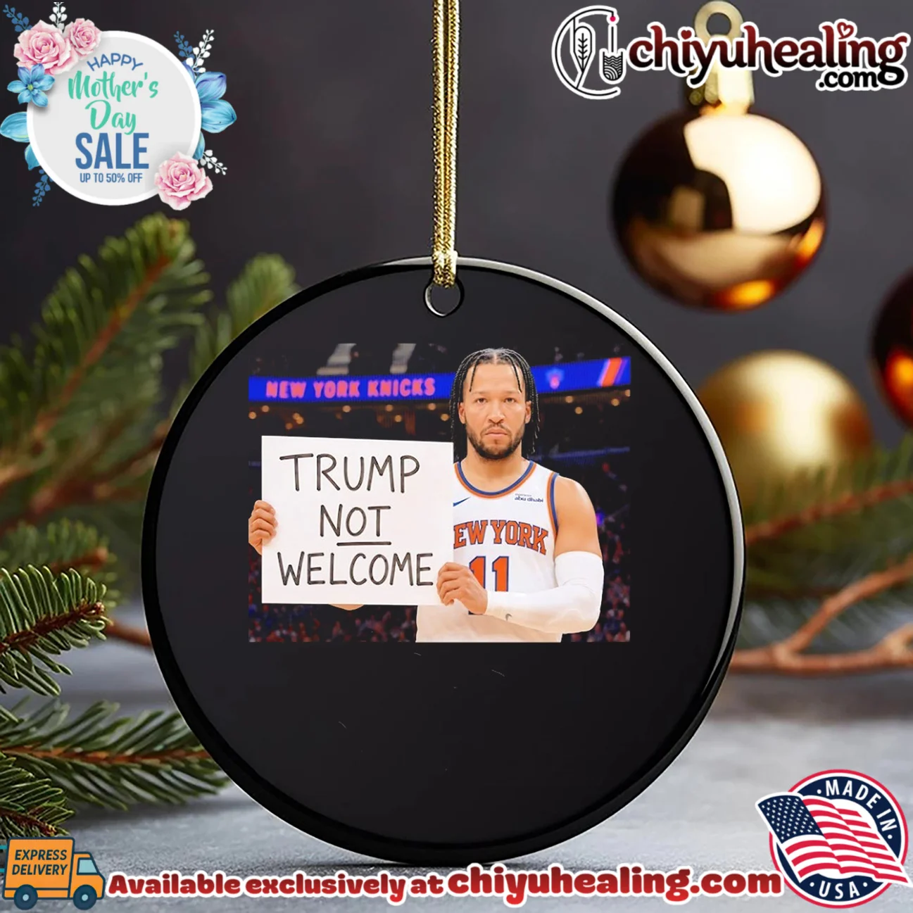New York Knicks Jalen Brunson holding sign wrote Trump not welcome shirt epic shirt & hoodie - Everyday Fit New York Knicks Jalen Brunson holding sign wrote Trump not welcome shirt
