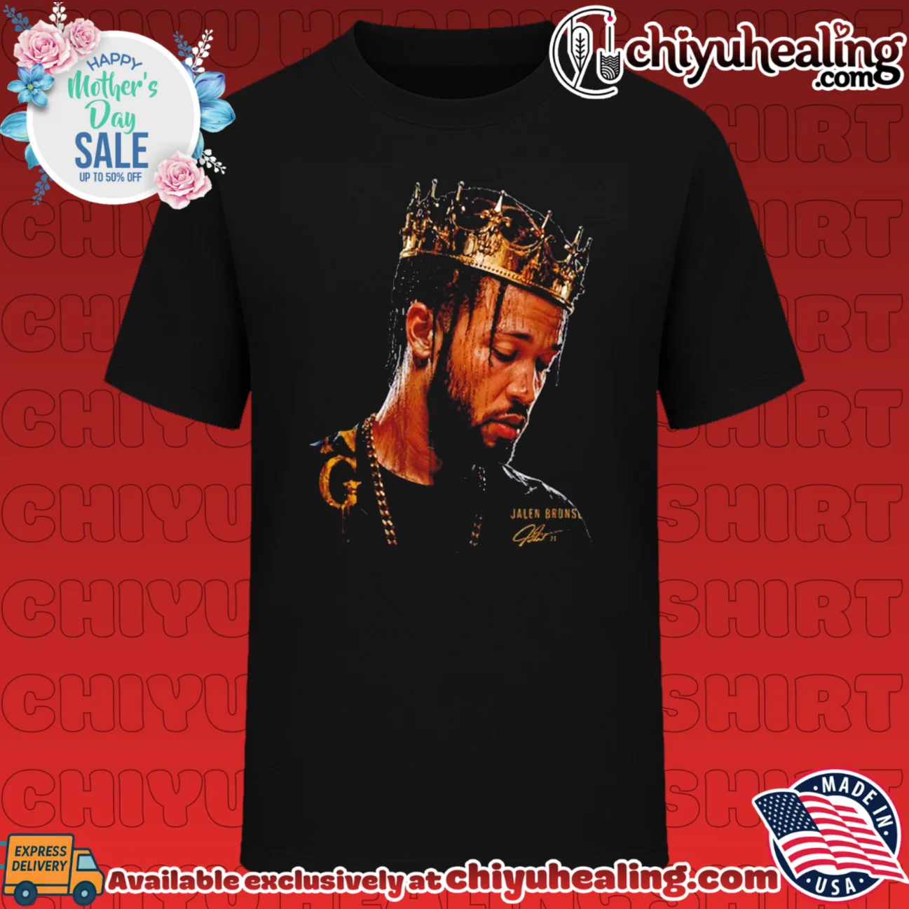 New York Knicks Jalen Brunson wearing gold crown