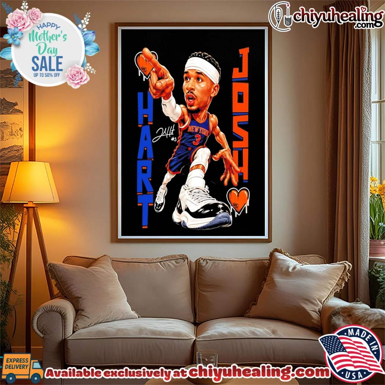 New York Knicks Josh Hart beat signature caricature shirt classic shirt & hoodie | Exclusive Fan Gear New York Knicks Josh Hart beat signature caricature shirt