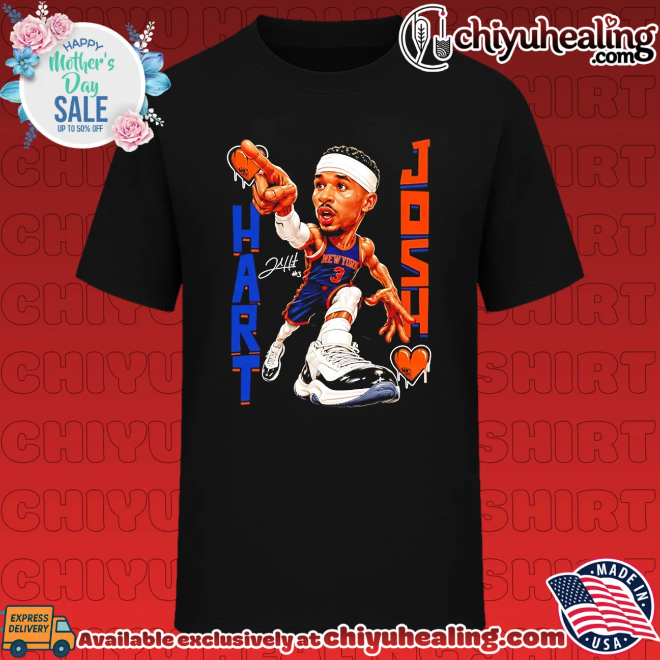 New York Knicks Josh Hart beat signature caricature shirt