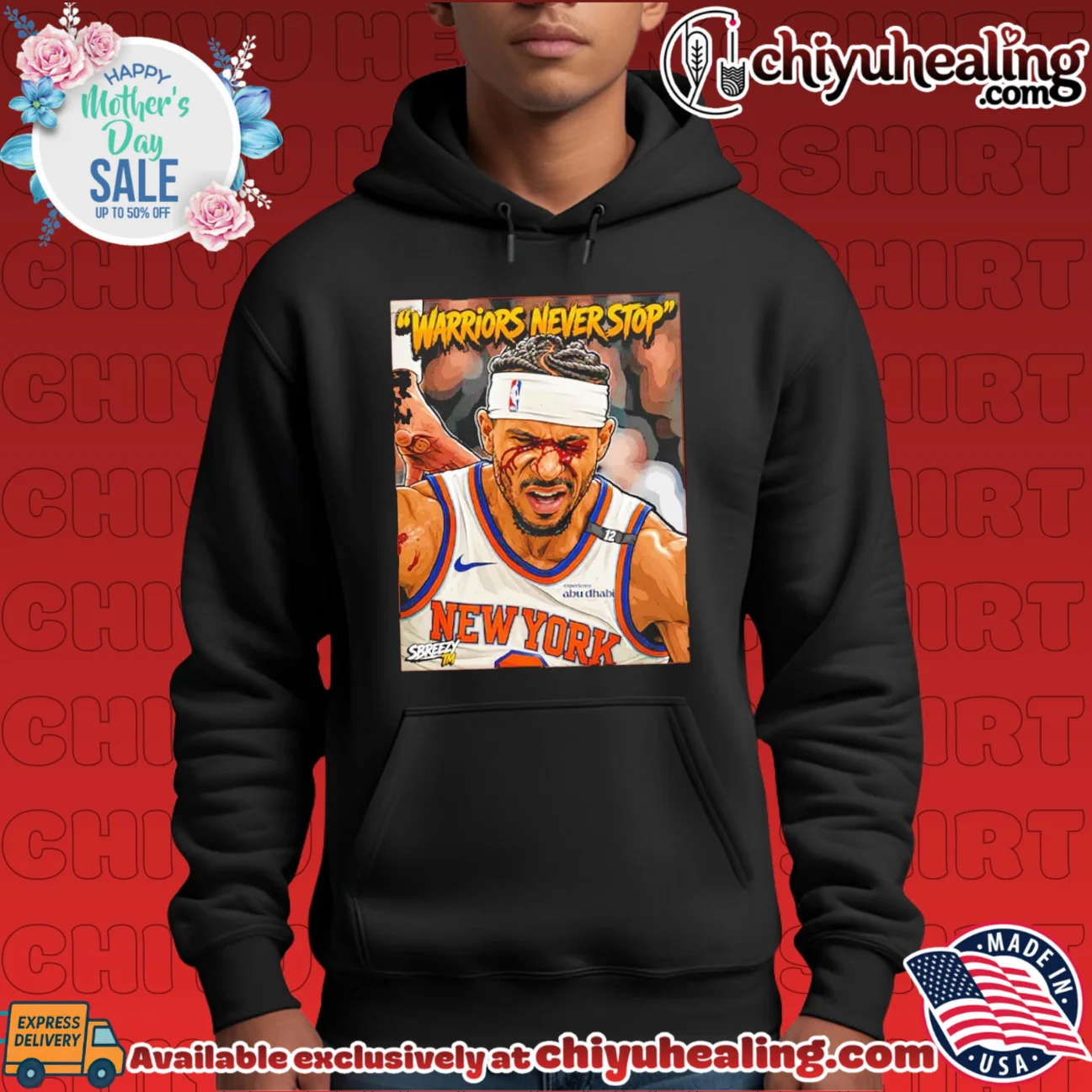 New York Knicks Josh Hart bleeding face warriors never stop vintage shirt & hoodie - Ultimate Tribute Merch New York Knicks Josh Hart bleeding face warriors never stop vintage shirt & hoodie - Ultimate Tribute Merch