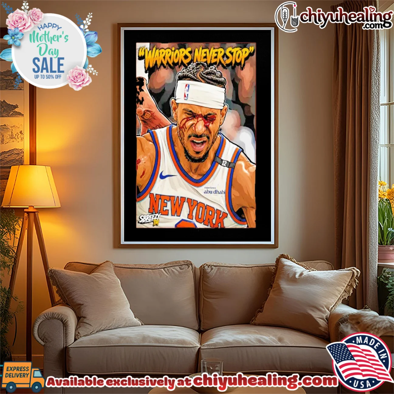 New York Knicks Josh Hart bleeding face warriors never stop vintage shirt & hoodie - Ultimate Tribute Merch New York Knicks Josh Hart bleeding face warriors never stop