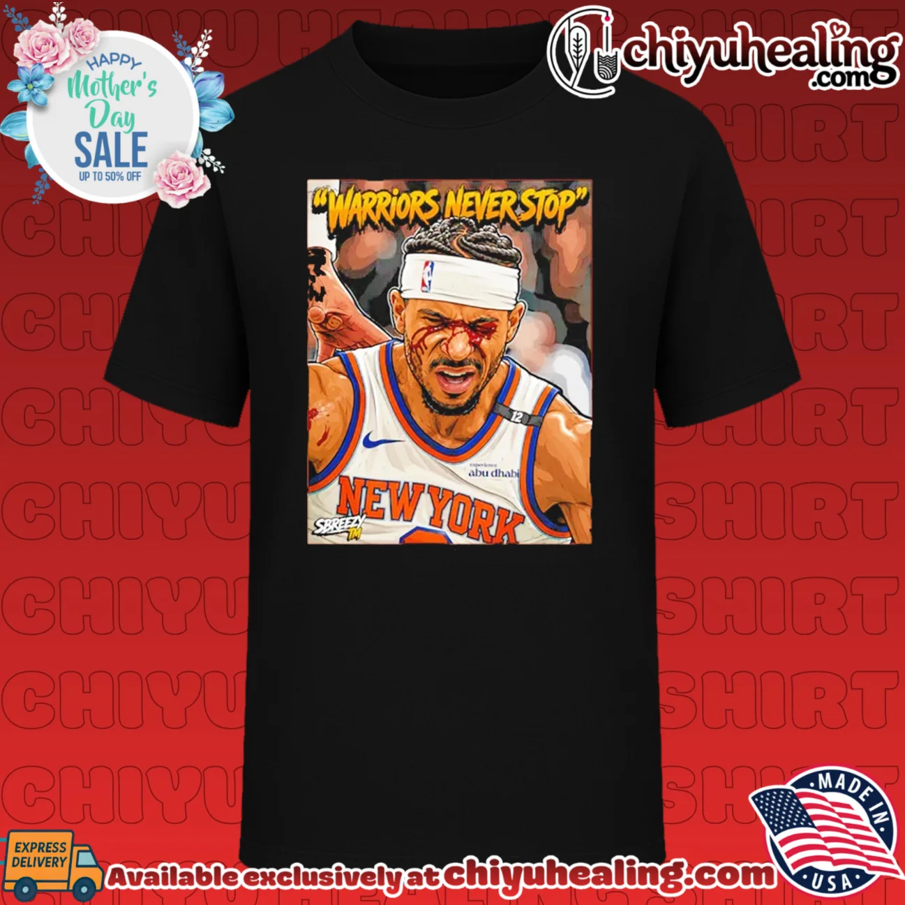 New York Knicks Josh Hart bleeding face warriors never stop