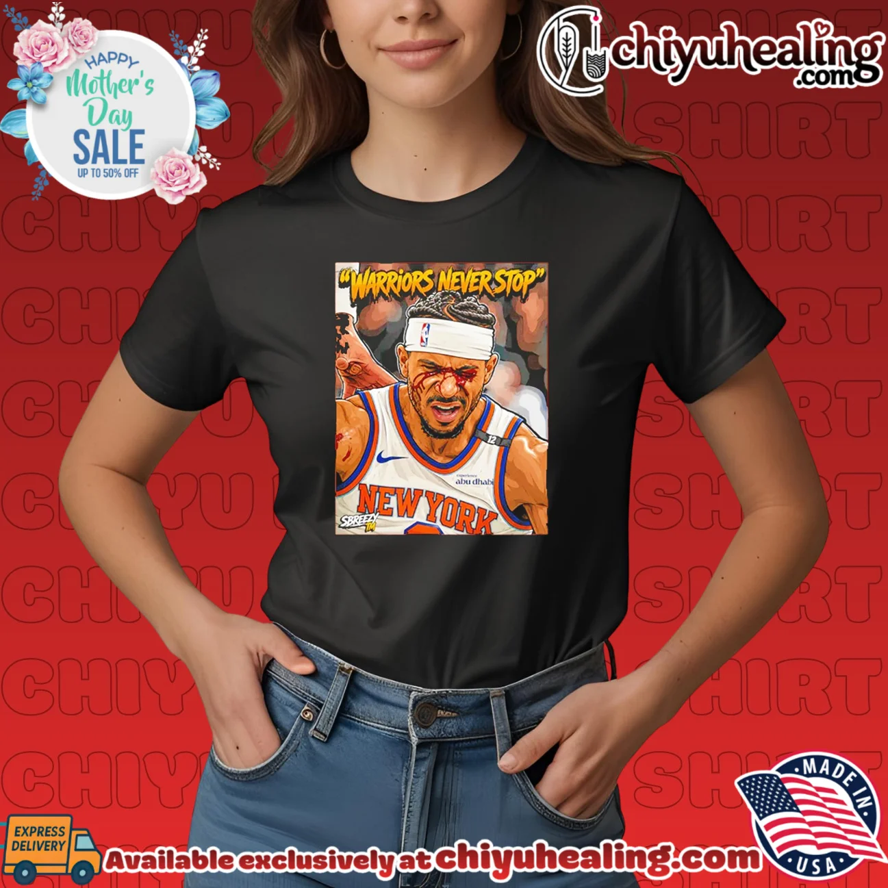 New York Knicks Josh Hart bleeding face warriors never stop vintage shirt & hoodie - Ultimate Tribute Merch New York Knicks Josh Hart bleeding face warriors never stop