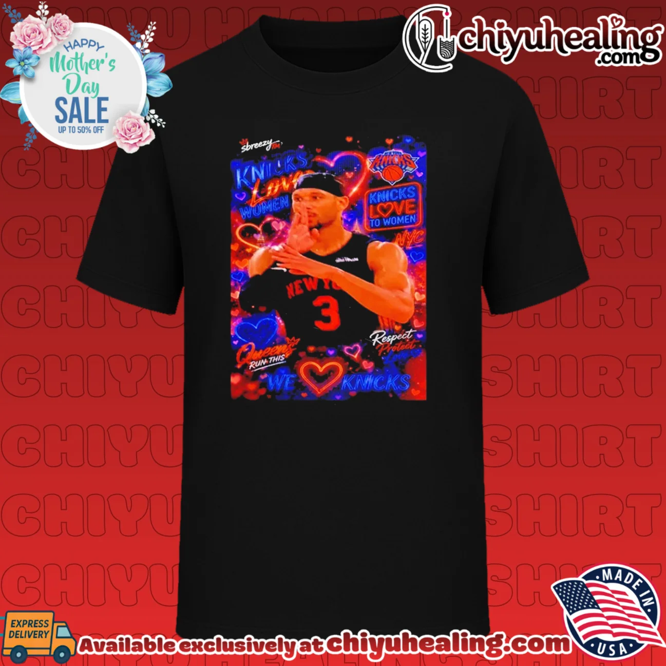 New York Knicks Josh Hart Knicks love women neon lettering
