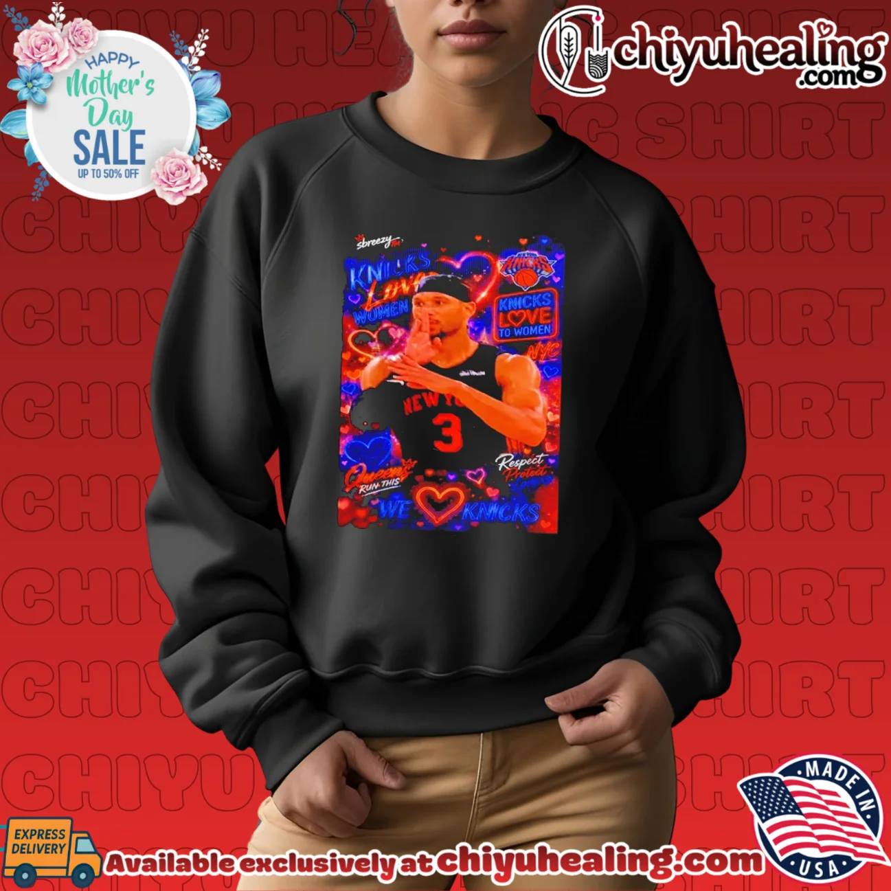 New York Knicks Josh Hart Knicks love women neon lettering classic shirt & hoodie - Premium Streetwear New York Knicks Josh Hart Knicks love women neon lettering