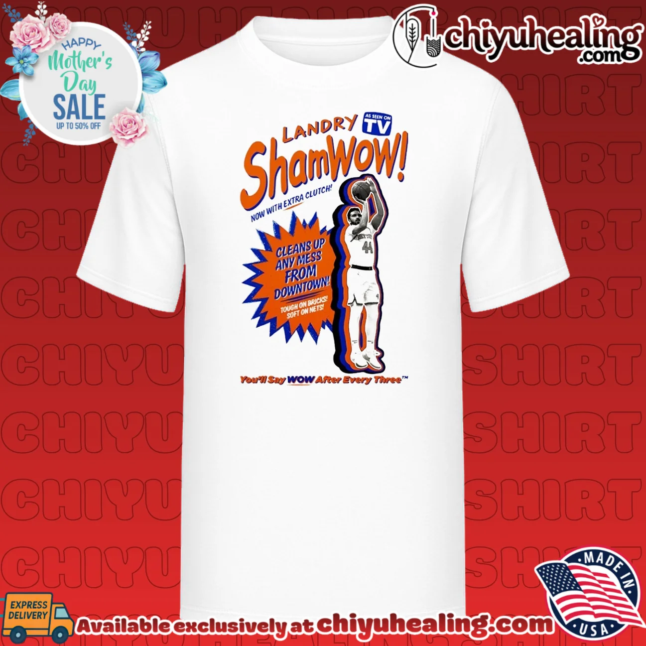 New York Knicks Landry Shamwow cleans up any mess from downtown shirt
