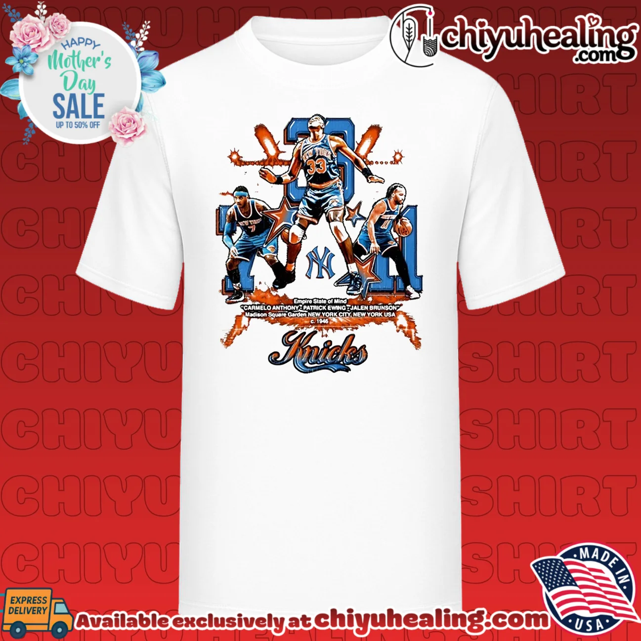 New York Knicks Legend Big 3 Carmelo Anthony Patrick Ewing Jalen Brunson