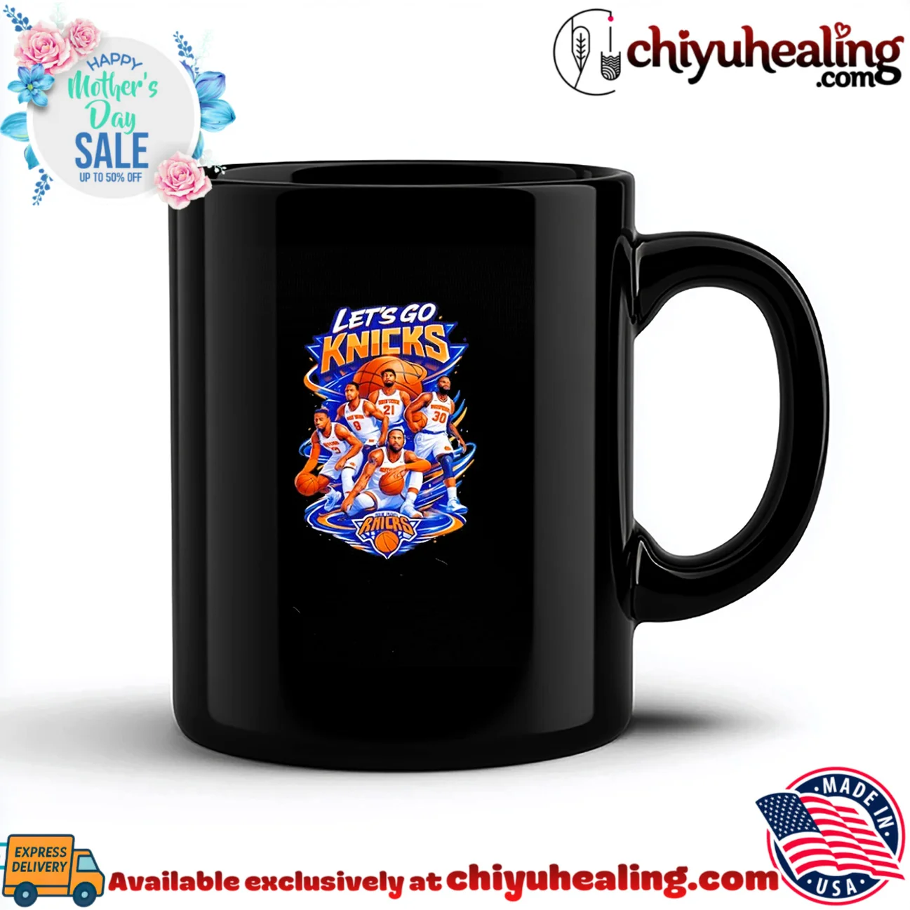 New York Knicks Let's Go Knicks illustration statement shirt & hoodie | Exclusive Fan Gear New York Knicks Let's Go Knicks illustration