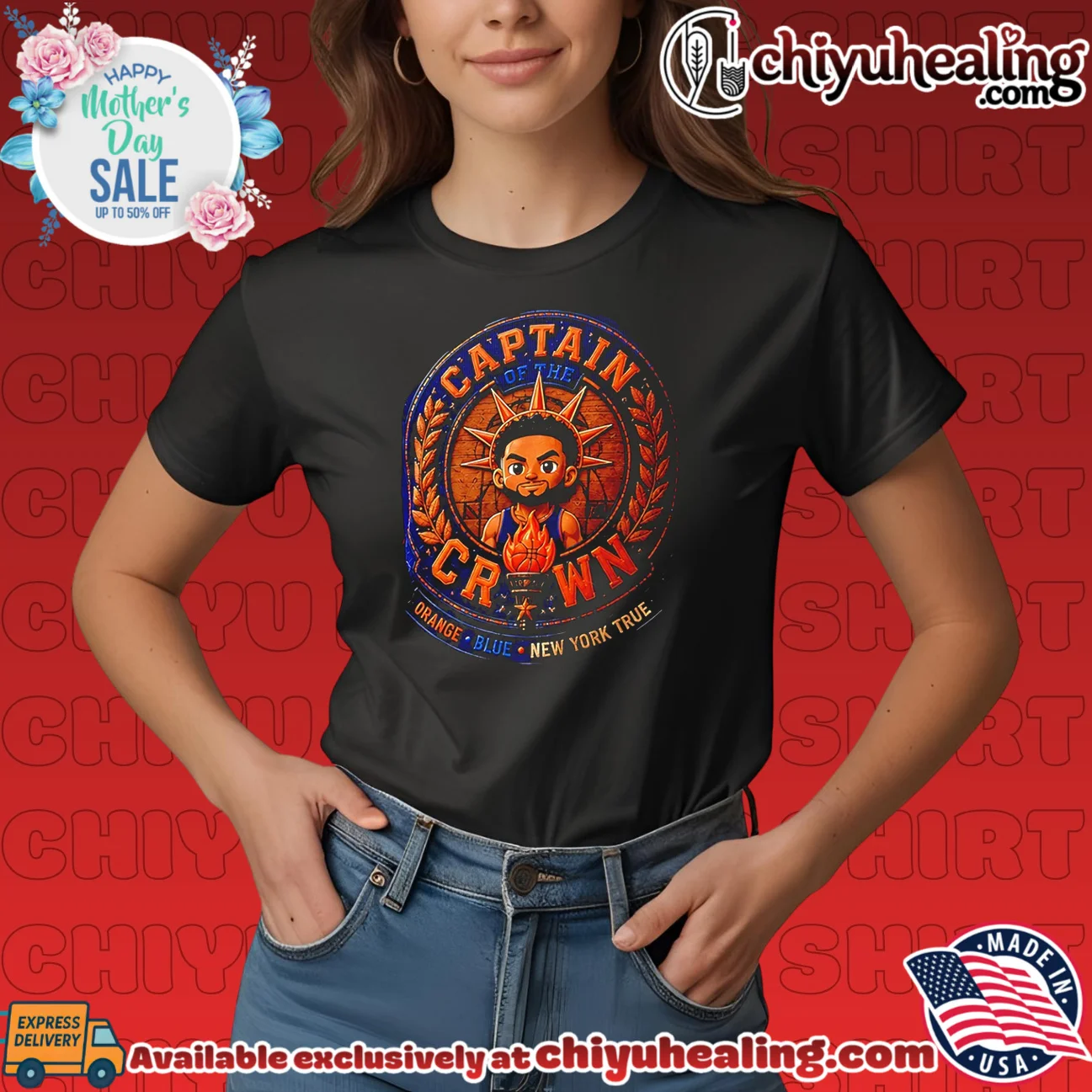 New York Knicks Liberty Captain of the Crown Orange Blue New York True classic shirt & hoodie - New Arrival New York Knicks Liberty Captain of the Crown Orange Blue New York True