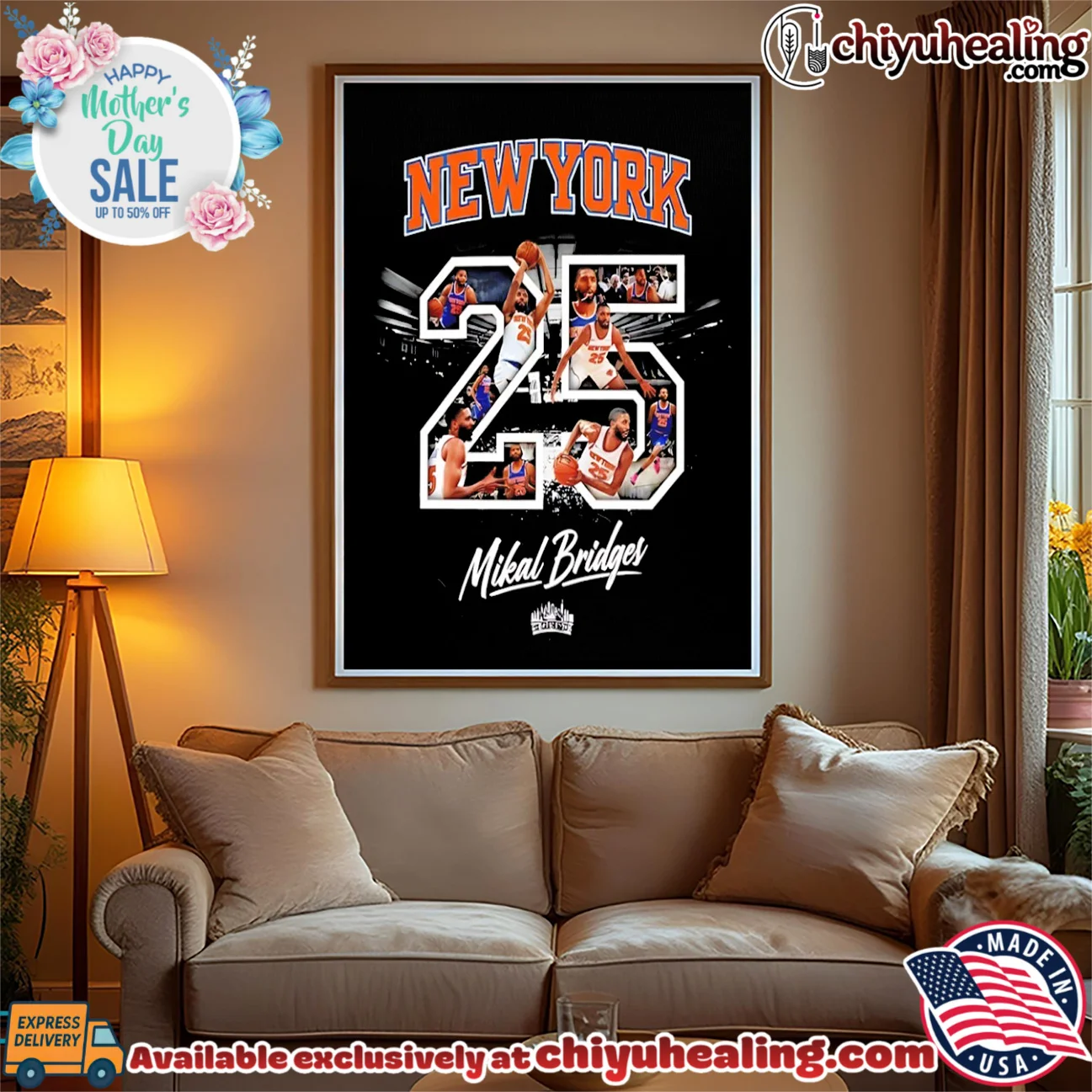 New York Knicks Mikal Bridger number 25 player photo montage shirt bespoke shirt & hoodie - New Arrival New York Knicks Mikal Bridger number 25 player photo montage shirt