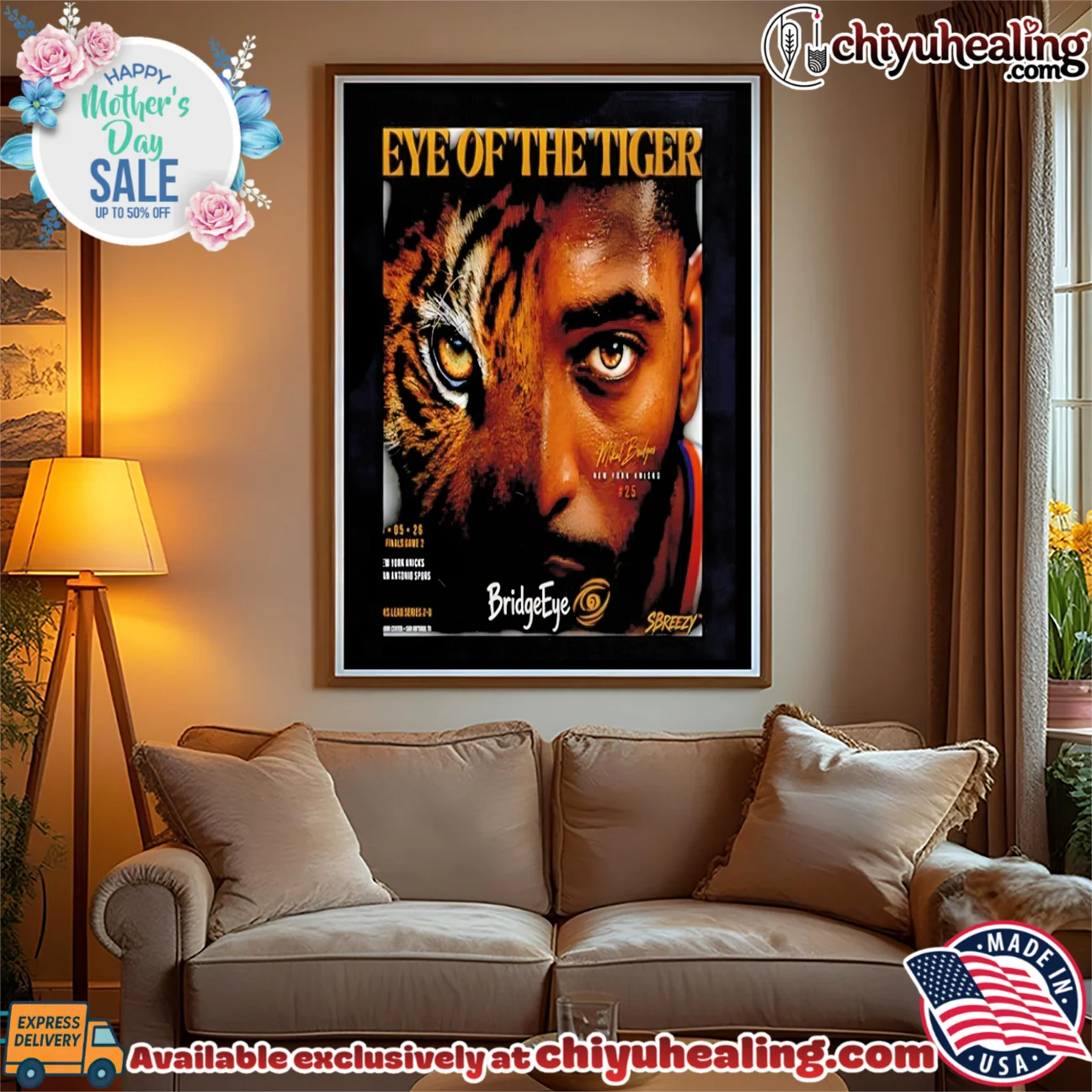 New York Knicks Mikal Bridges eye of the tiger graphic shirt retro shirt & hoodie - Premium Streetwear New York Knicks Mikal Bridges eye of the tiger graphic shirt