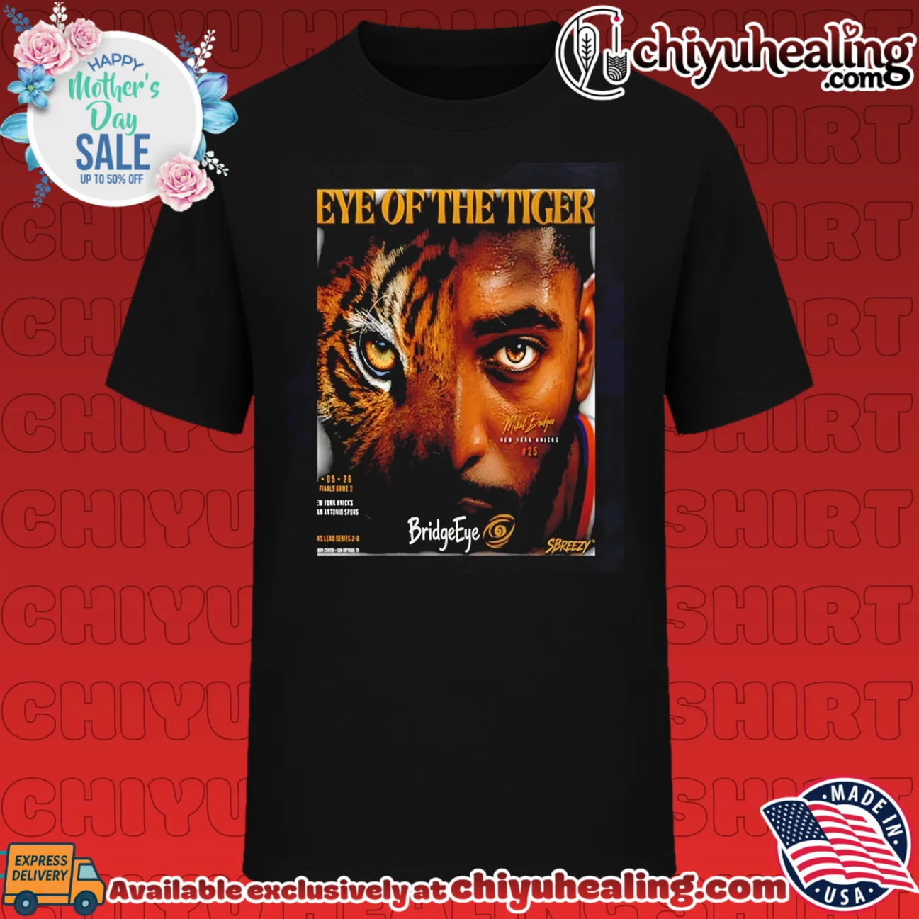 New York Knicks Mikal Bridges eye of the tiger graphic shirt