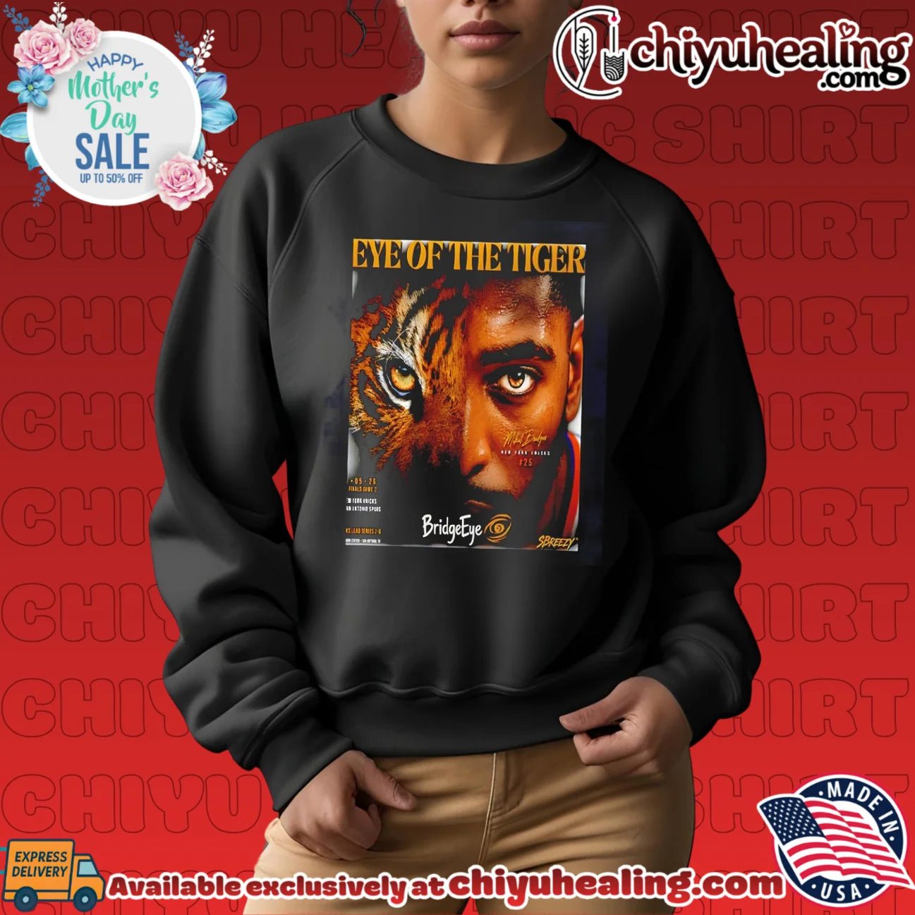 New York Knicks Mikal Bridges eye of the tiger graphic shirt retro shirt & hoodie - Premium Streetwear New York Knicks Mikal Bridges eye of the tiger graphic shirt