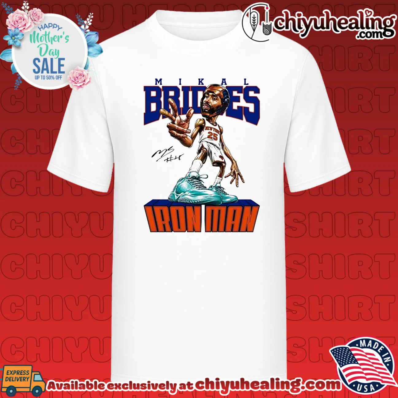 New York Knicks Mikal Bridges Iron Man big head signature shirt