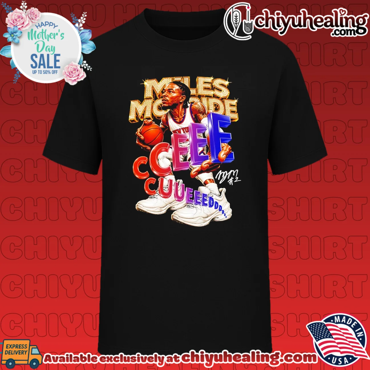 New York Knicks Miles McBrides signature illustration shirt