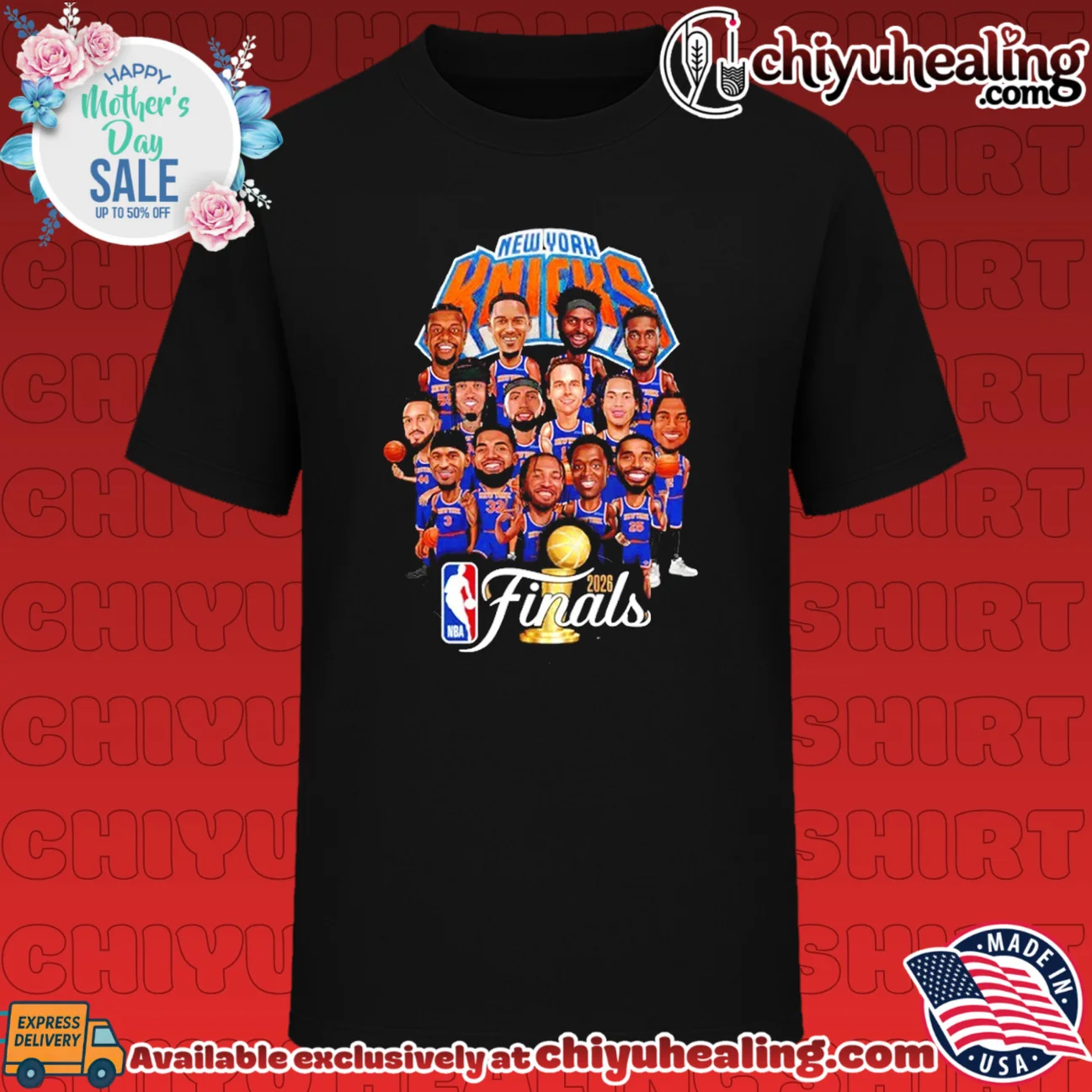 New York Knicks NBA Finals Champions 2026 Caricature