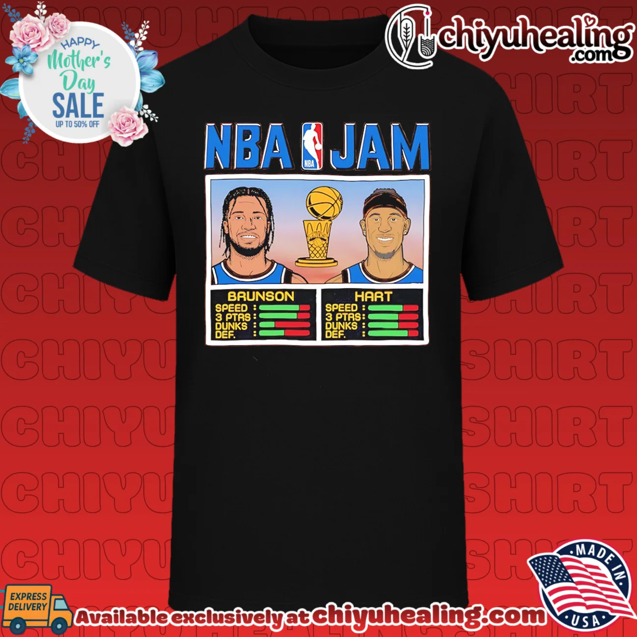 New York Knicks NBA JAM Brunson and Hart graphic shirt