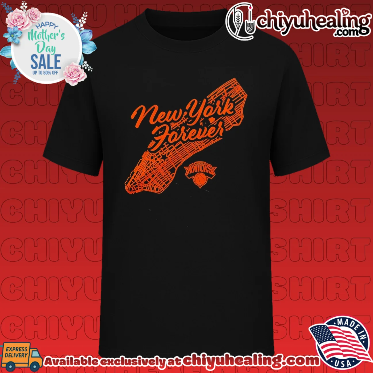 New York Knicks New York forever Manhattan graphic map