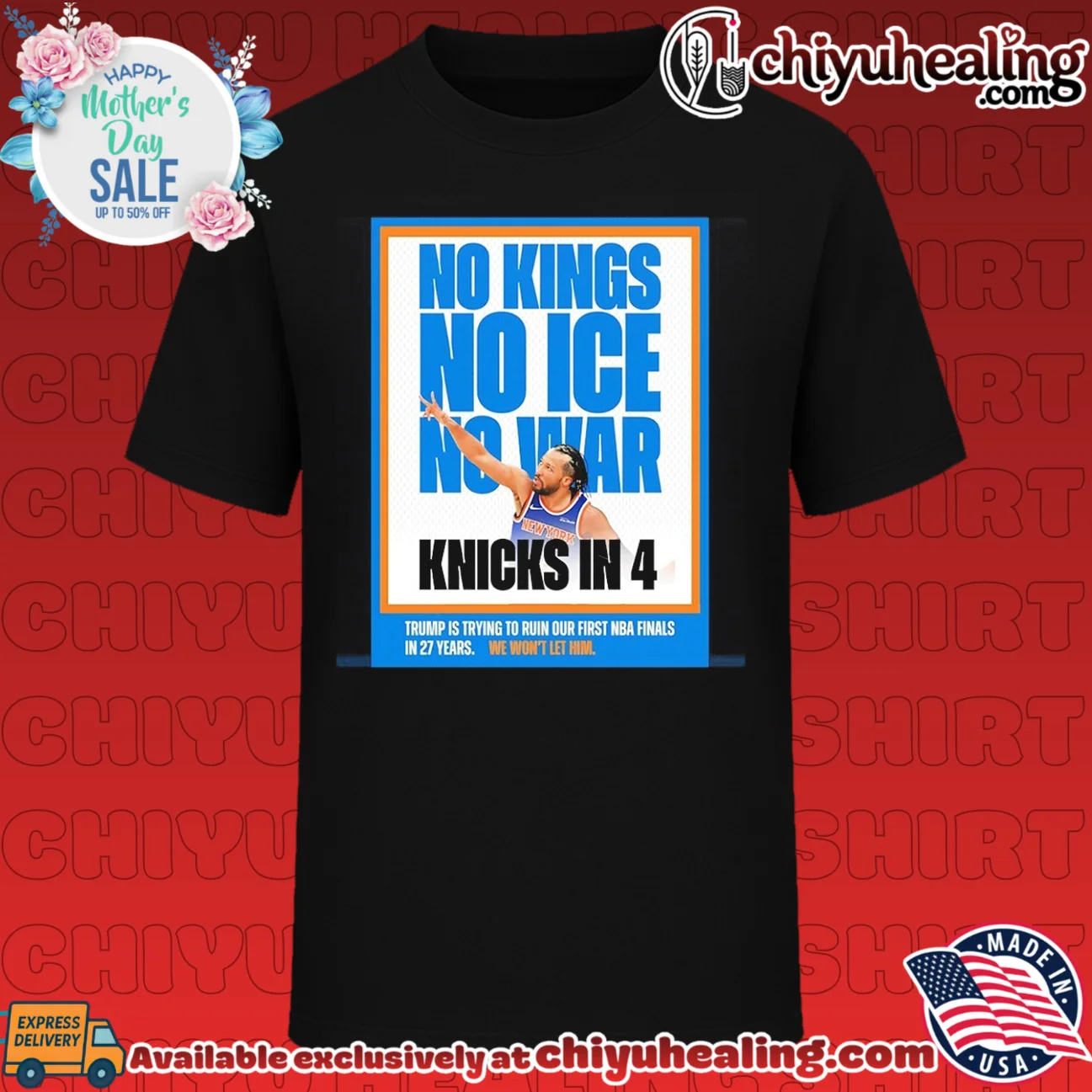 New York Knicks no kings no ice no war Knicks in 4 Trump is trying to ruin poster