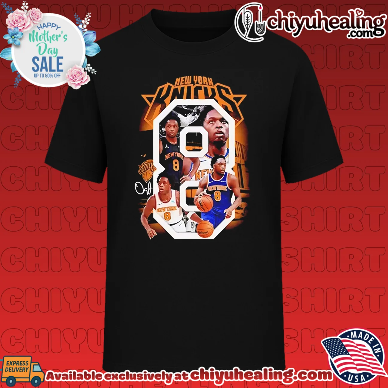 New York Knicks OG Anunoby number 8 graphic vintage