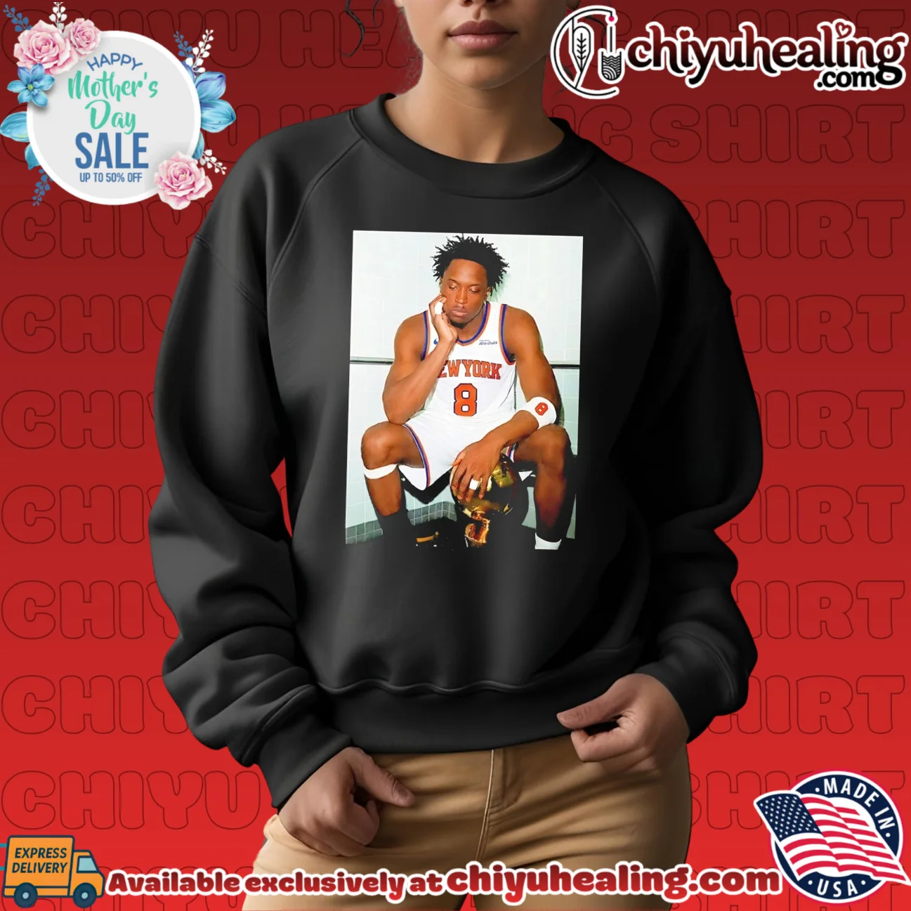 New York Knicks OG Anunoby sitting with trophy timeless shirt & hoodie - Perfect Fan Gift New York Knicks OG Anunoby sitting with trophy