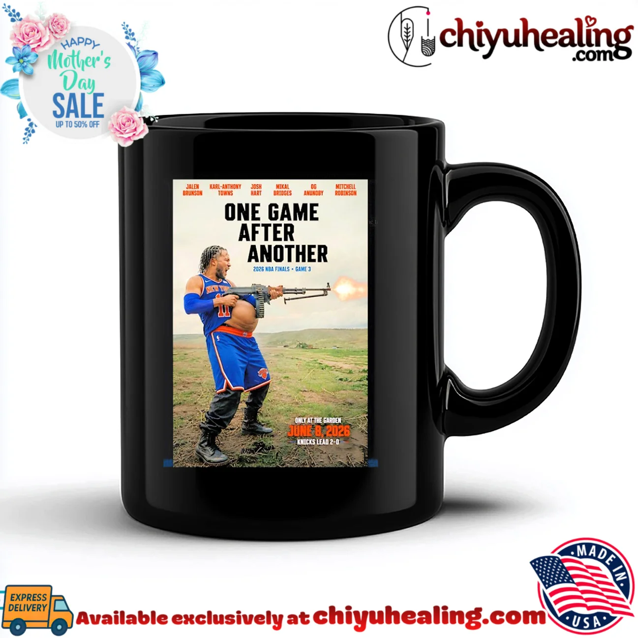 New York Knicks one game after another Jalen Brunson holding rifle authentic shirt & hoodie | Modern Street Style New York Knicks one game after another Jalen Brunson holding rifle