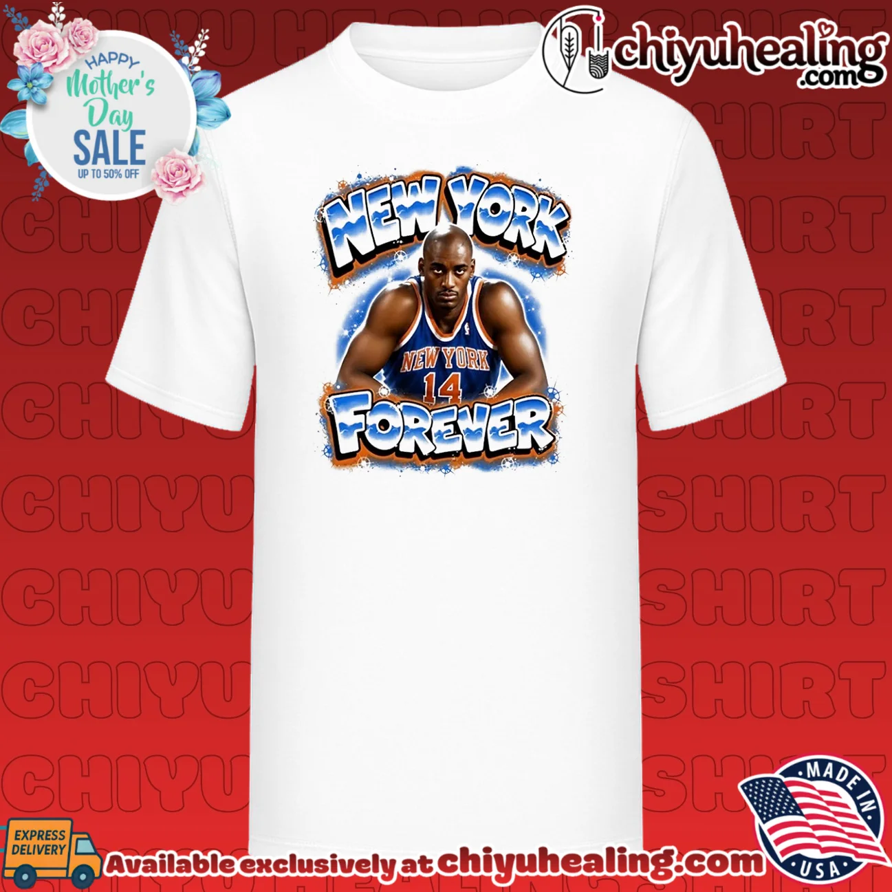 New York Knicks player number 14 Anothony Mason portrait shirt