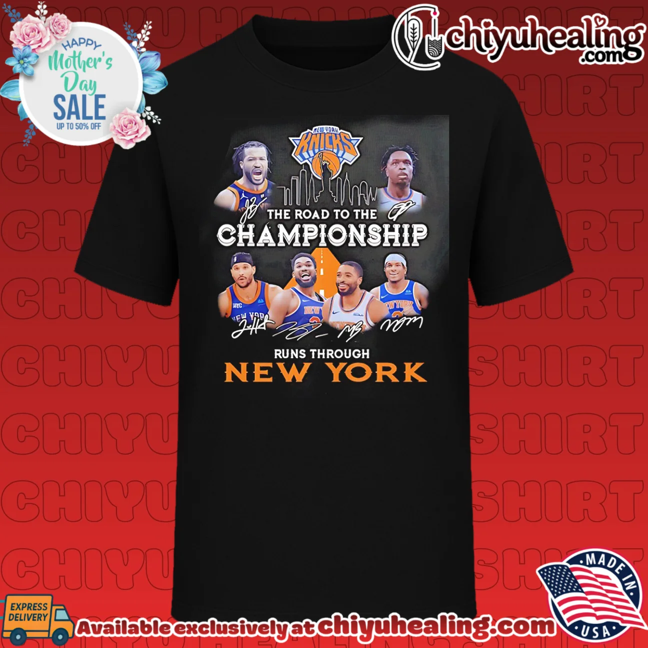 New York Knicks the road to the championship runs through New York graphic