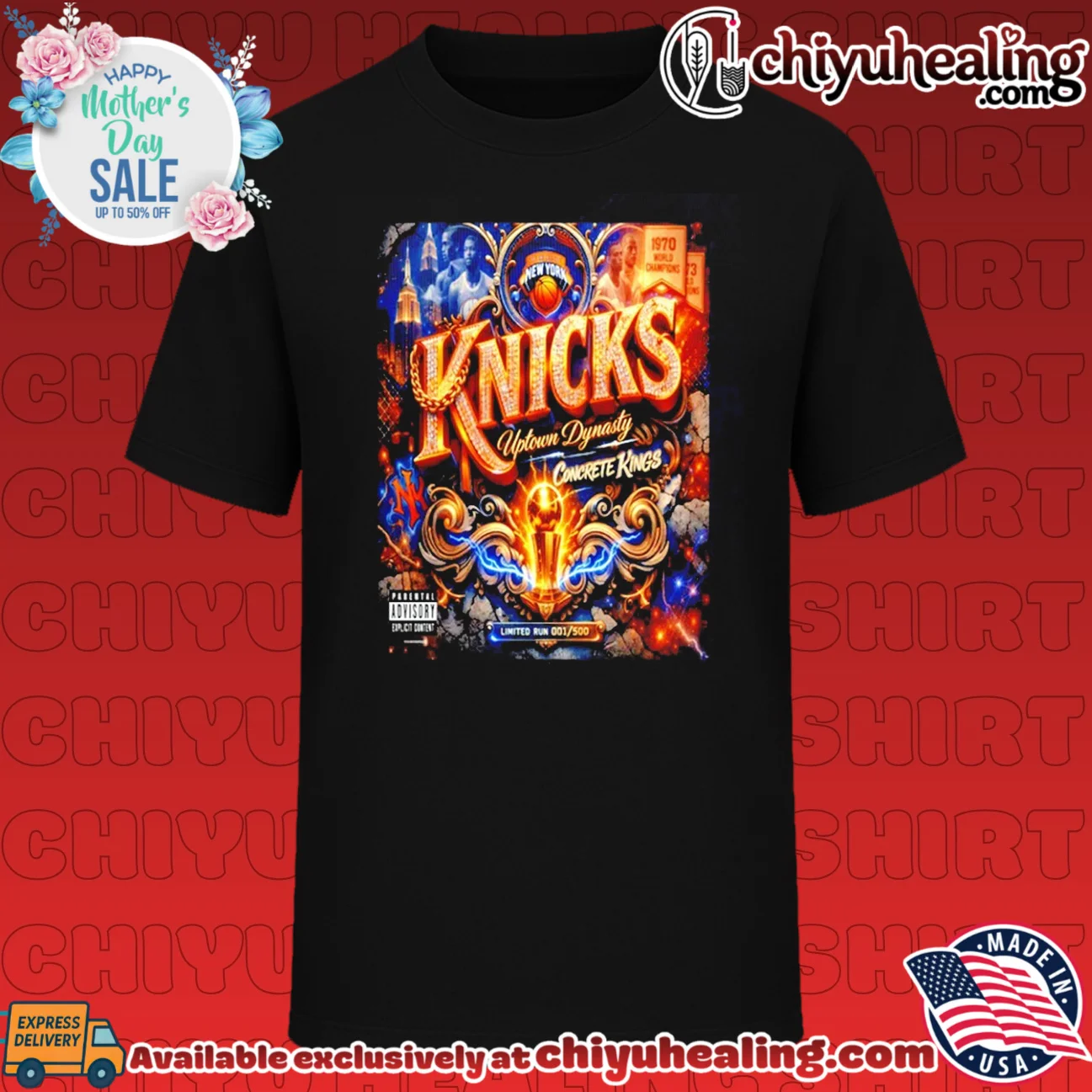 New York Knicks uptown dynasty concrete kings graphic