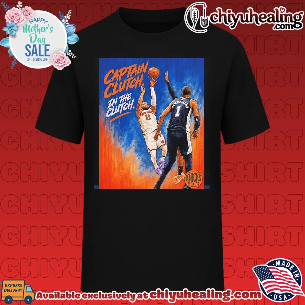 New York Knicks vs San Antonio Spurs captain clutch in the clutch graphic