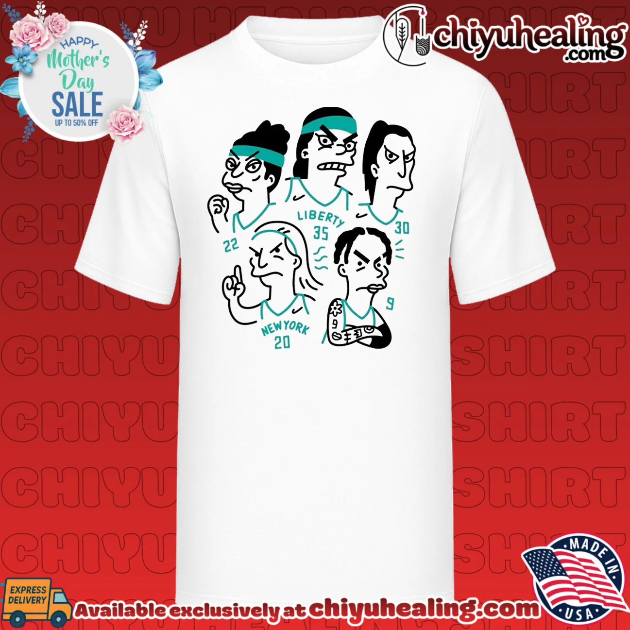 New York liberty cartoon players WNBA basketball