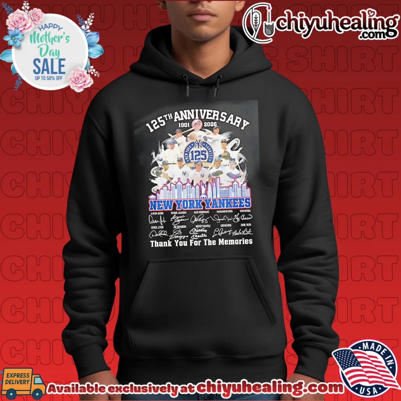 New York Yankees 125th Anniversary thank you for the memories signature masterpiece shirt & hoodie - Premium Streetwear New York Yankees 125th Anniversary thank you for the memories signature masterpiece shirt & hoodie - Premium Streetwear