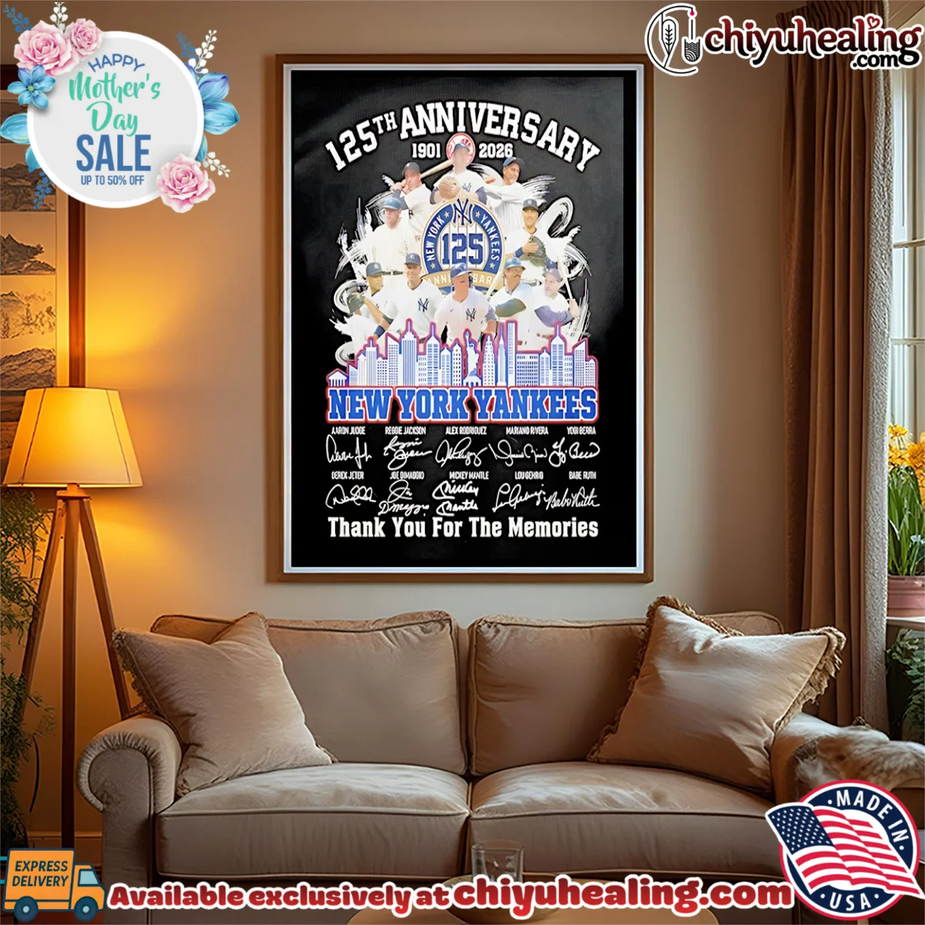 New York Yankees 125th Anniversary thank you for the memories signature masterpiece shirt & hoodie - Premium Streetwear New York Yankees 125th Anniversary thank you for the memories signature
