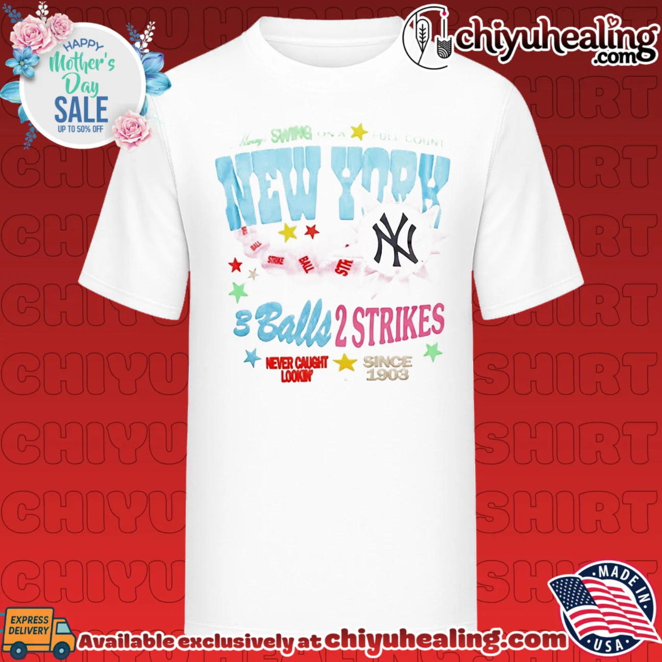 New York Yankees 3 Balls 2 Strikes Never Caught Lookin'