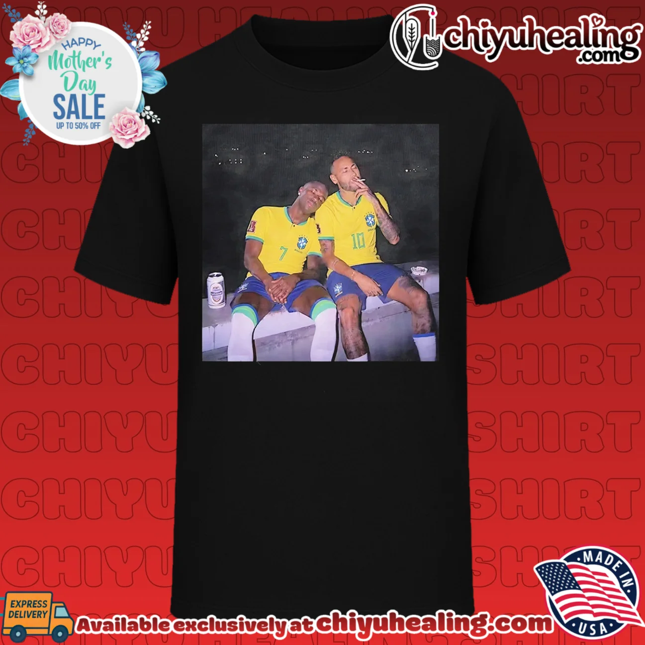 Neymar Jr and Vinicius Jr smoking vintage shirt & hoodie