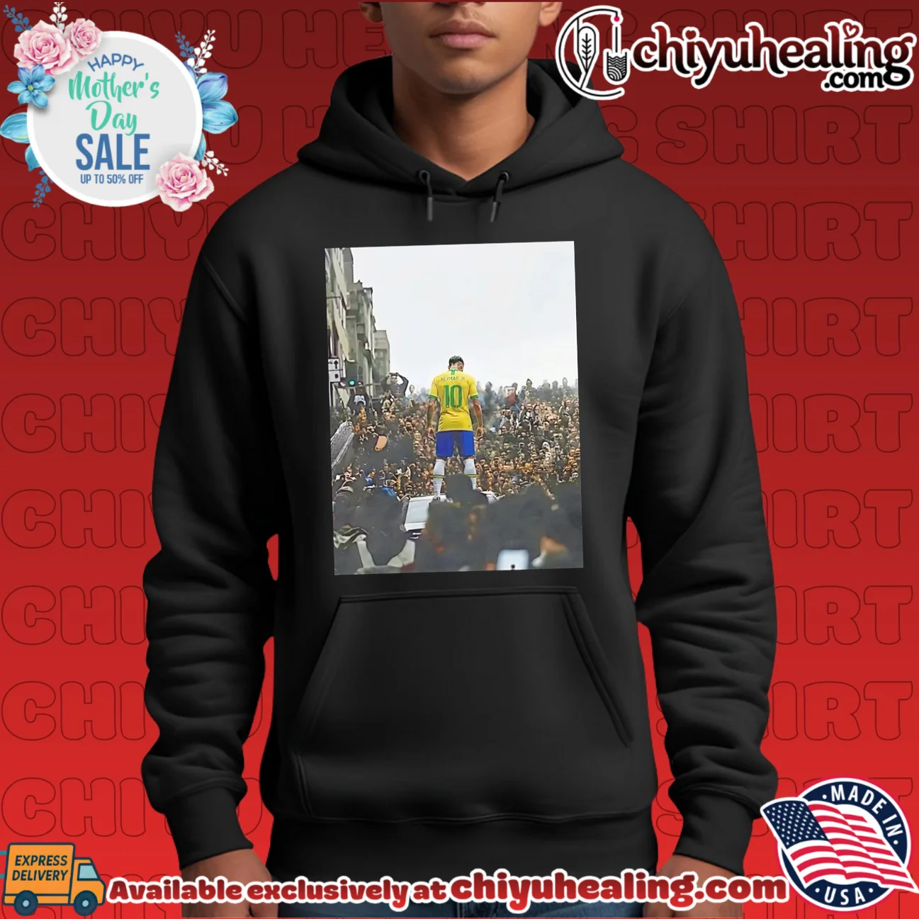 Neymar Jr facing crowd portrait shirt & hoodie Neymar Jr facing crowd portrait shirt & hoodie