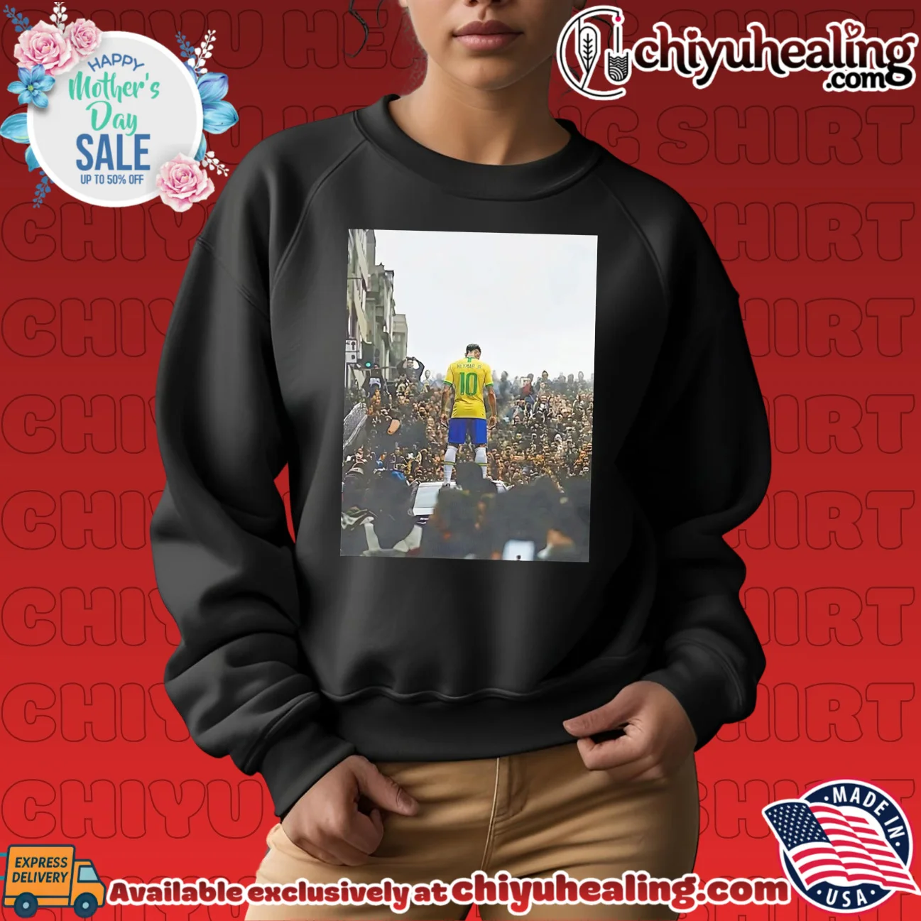 Neymar Jr facing crowd portrait shirt & hoodie Neymar Jr facing crowd portrait shirt & hoodie
