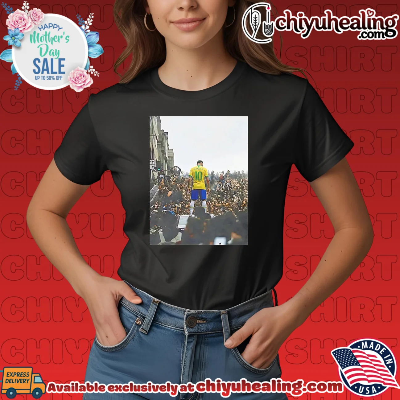 Neymar Jr facing crowd portrait shirt & hoodie Neymar Jr facing crowd portrait shirt & hoodie