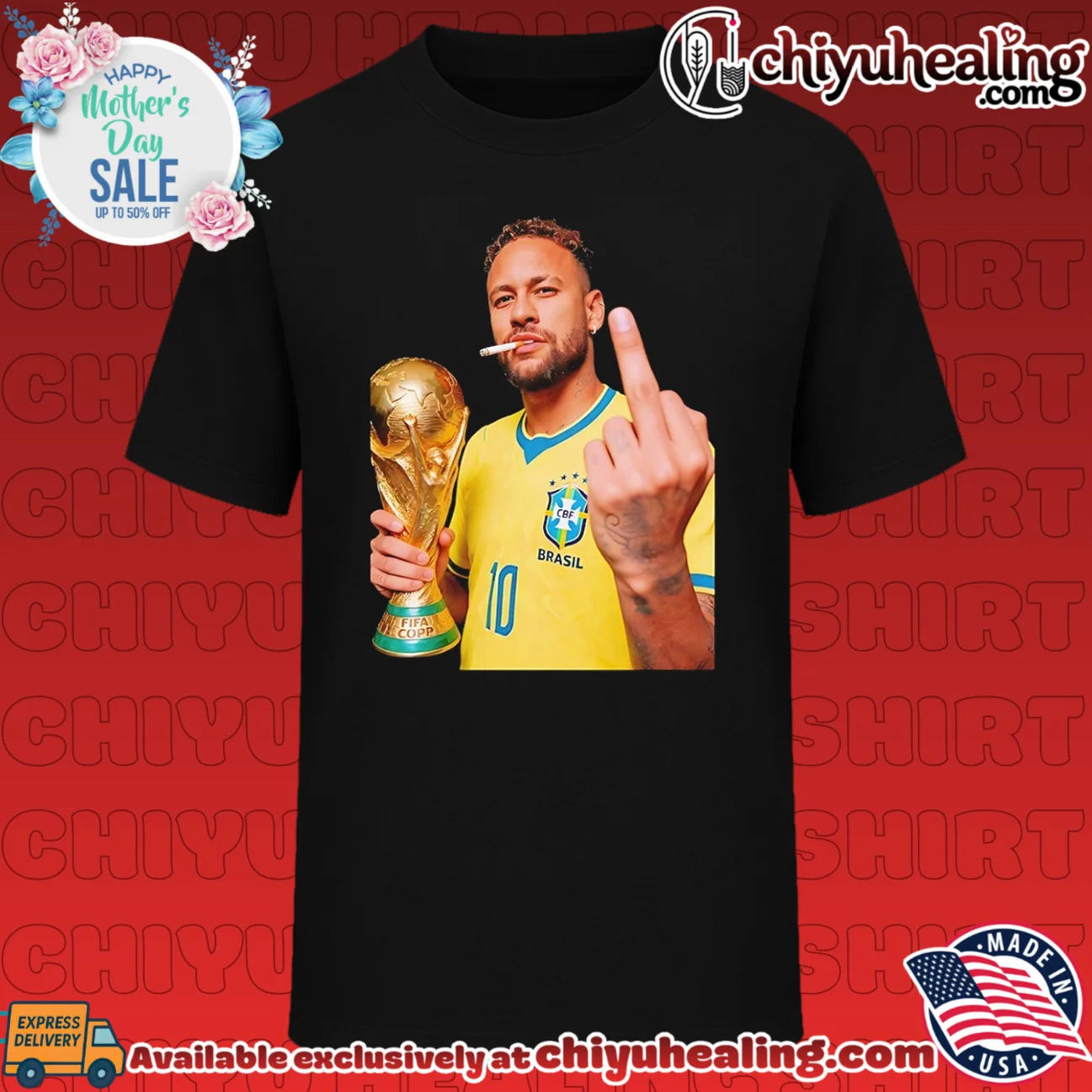 Neymar Jr portrait middle finger 2026 World Cup shirt & hoodie