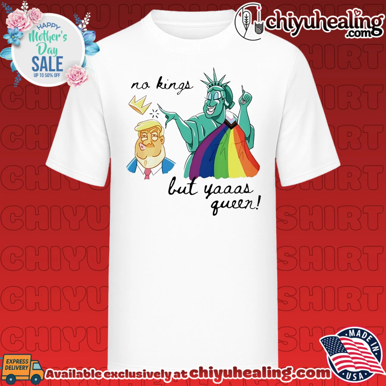 No Kings but Yaas Queen Donald Trump Statue of Liberty shirt & hoodie