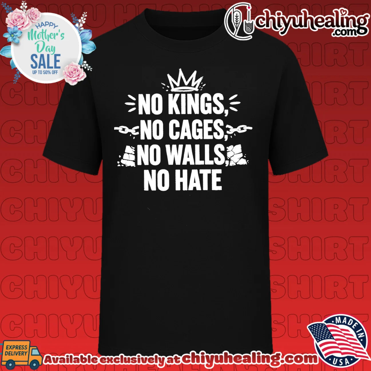 No Kings No Cages No Walls No Hate social justice shirt & hoodie