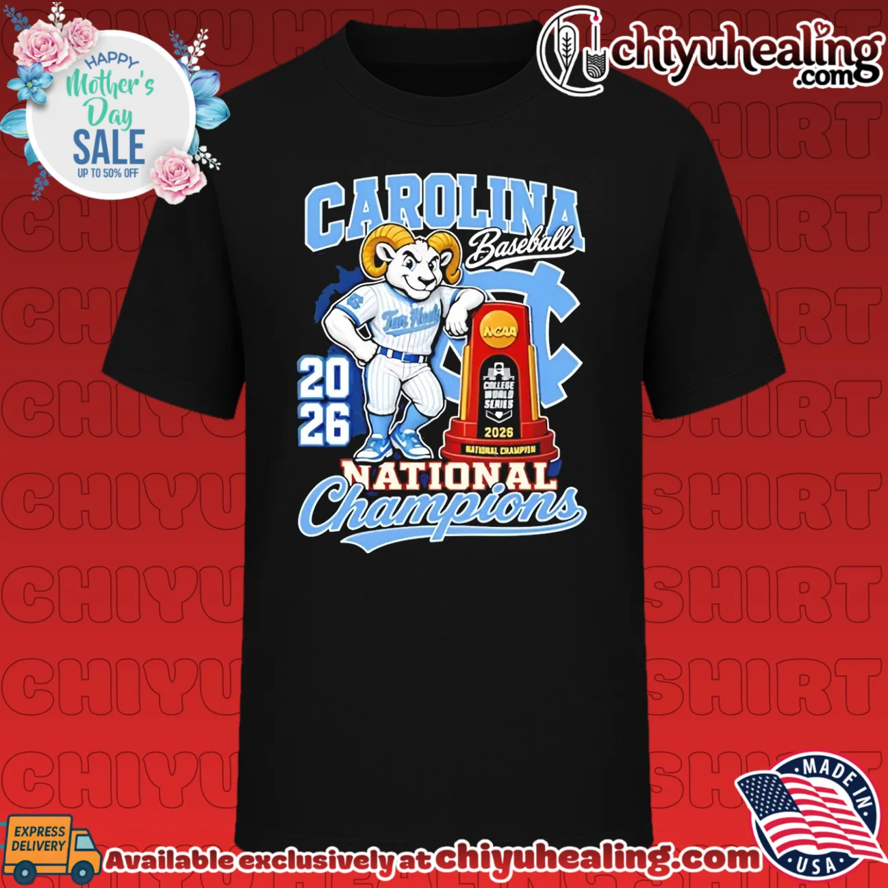 North Carolina Tar Heels 2026 National Champions mascot trophy shirt & hoodie