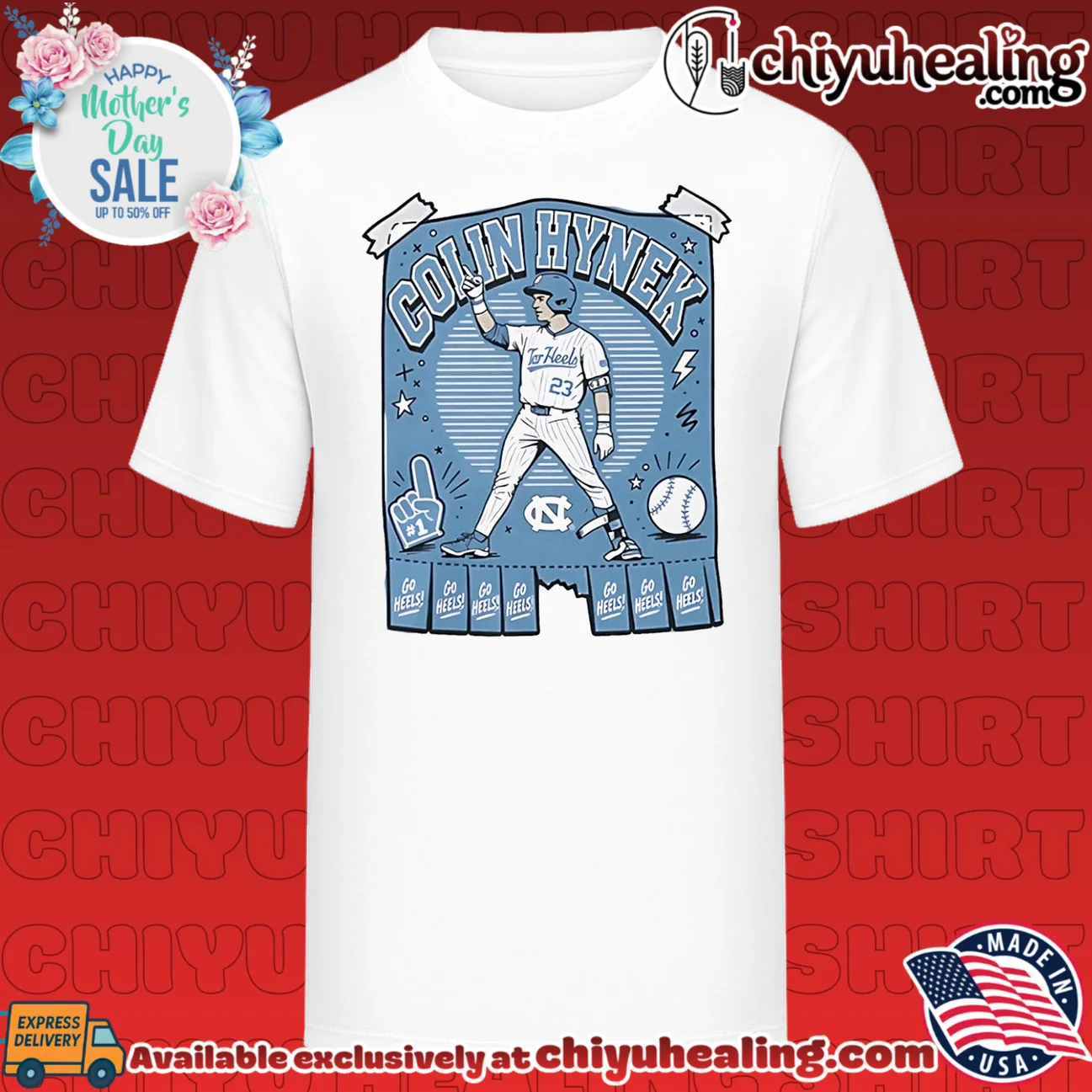 North Carolina Tar Heels Colin Hynek posing graphic
