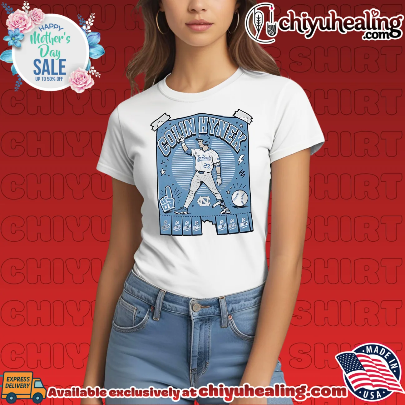 North Carolina Tar Heels Colin Hynek posing graphic original shirt & hoodie | IP Merchandise North Carolina Tar Heels Colin Hynek posing graphic
